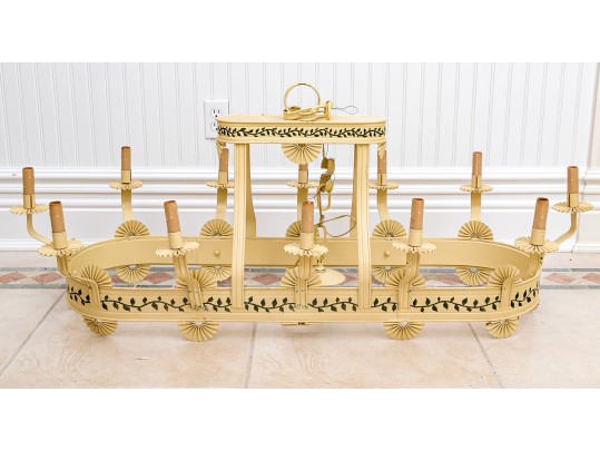 Vintage Oval Tole 12-light Chandelier 