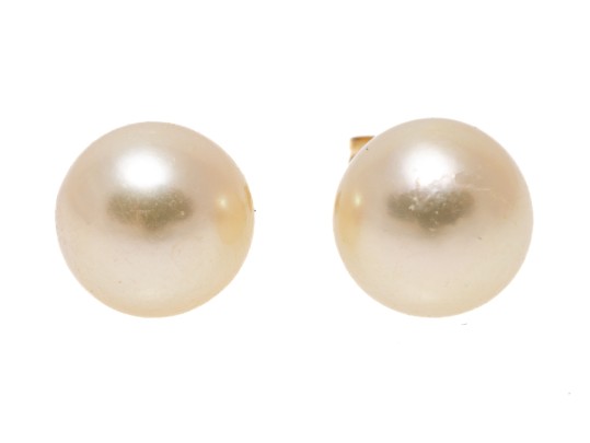 14k Yellow Gold Classic 7.5 Mm Cultured Pearl Stud Earrings