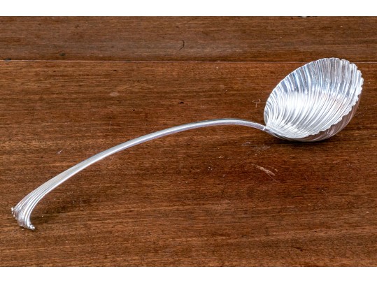 Antique English Sterling Scalloped Ladle, 5.49 Ozt.