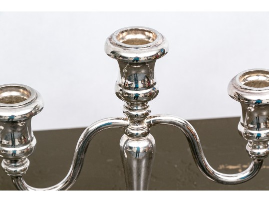 Pair Of Italian Silver Plated Candelabra