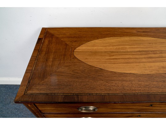 Antique Satinwood Inlaid Mahogany Chest Of Drawers