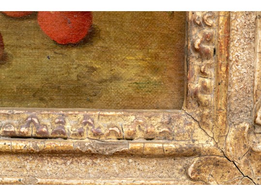 19th Century English School, Oil On Canvas Cherry Still Life