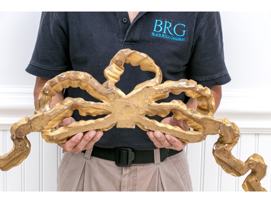 Stunning Carved Gesso And Gilt Bow Wall Mount