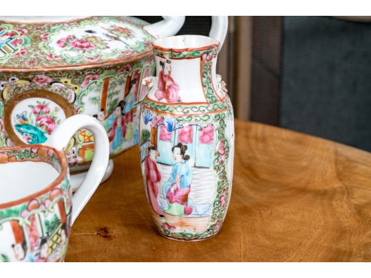 Antique 19th C., Chinese Export Famille Rose Service Wares