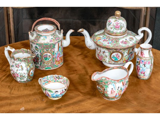 Antique 19th C., Chinese Export Famille Rose Service Wares