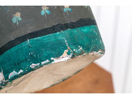 French Painted Papier-mache Milliner's Head, 1810  Painted Bust