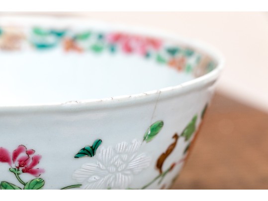 Chinese Porcelain Group & Embroidered Textile