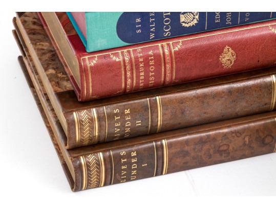 Collection Of Antique & Semi Antique Leather & Cloth Bound Books 