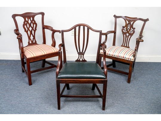 Lovely Collection Of Three Upholstered Armchairs