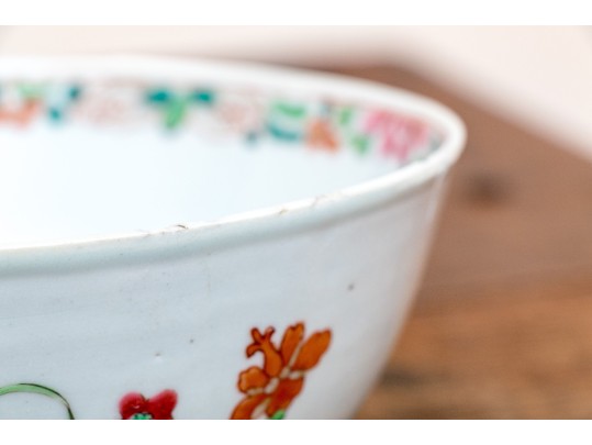 Chinese Porcelain Group & Embroidered Textile