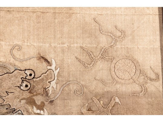 Massive Gilt Framed Imperial Chinese Embroidered Garment Panel