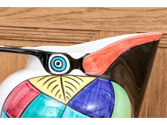 Gazia-Deruta Italian Majolica Toucan Pitcher 