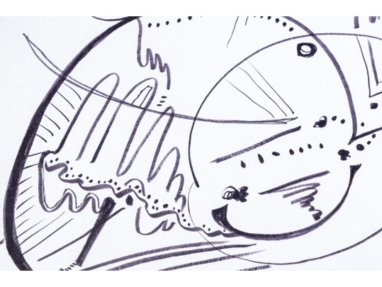 Group Of Nine Mixed Media On Paper Abstract Designs