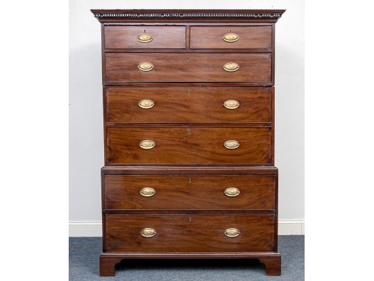 Impressive George III Mahogany Chest On Chest, Ca. 1780-1800