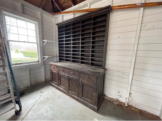 Impressive Two Part Oak Breakfront Cupboard