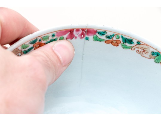Chinese Porcelain Group & Embroidered Textile