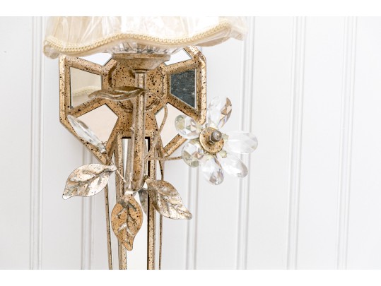 Stonefish Shaded Single Light Mirrored And Gilt Sconces