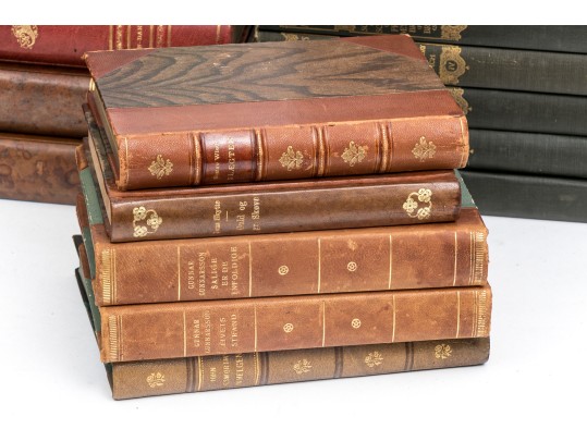 Collection Of Antique & Semi Antique Leather & Cloth Bound Books 