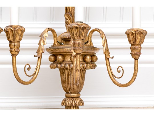 Vintage Italian Gilt Triple-light Wall Sconces