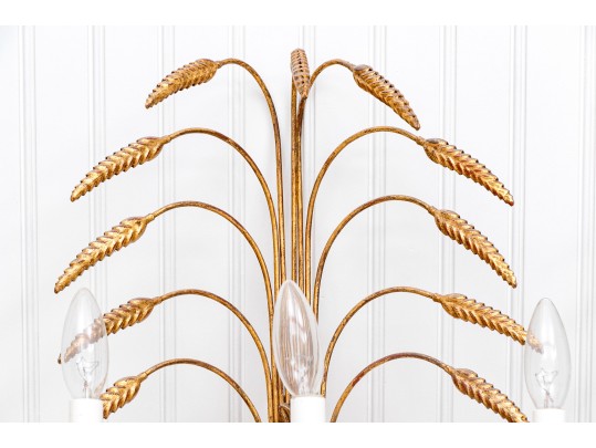 Vintage Italian Gilt Triple-light Wall Sconces