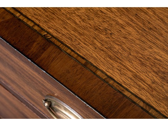 Antique Satinwood Inlaid Mahogany Chest Of Drawers