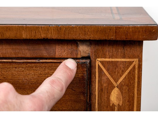 Antique Satinwood Inlaid Mahogany Chest Of Drawers