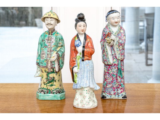 A Group Of Antique Asian Decorative Porcelain Figures