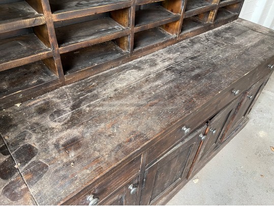 Impressive Two Part Oak Breakfront Cupboard