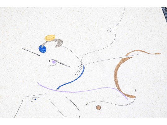 Group Of Nine Mixed Media On Paper Abstract Designs