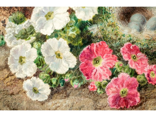 George Clare (British, 1835-1890) Oil On Cavas Floral Still Life