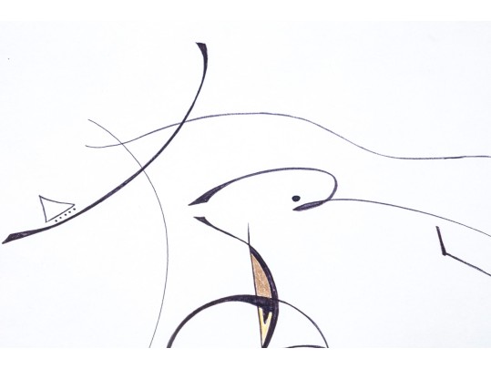 Group Of Nine Mixed Media On Paper Abstract Designs