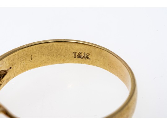 Charming 14K Pink Sapphire And Diamond Ring, Size 8.75+