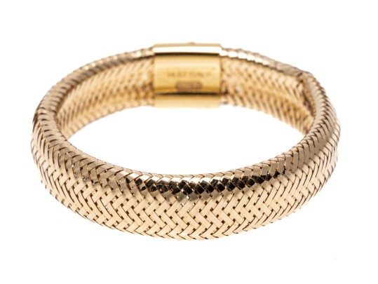 14K Mesh Adjustable Mesh Style Band Ring, Size Adjusts From Approximately 6.5 To 9.5