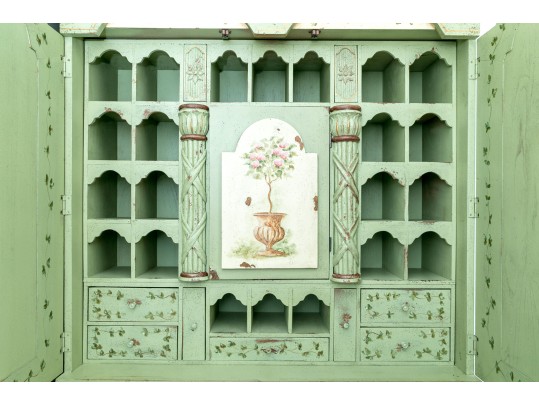 Habersham Plantation Hand-painted And Signed Secretary