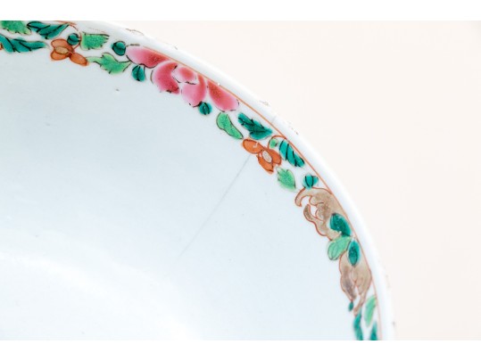 Chinese Porcelain Group & Embroidered Textile