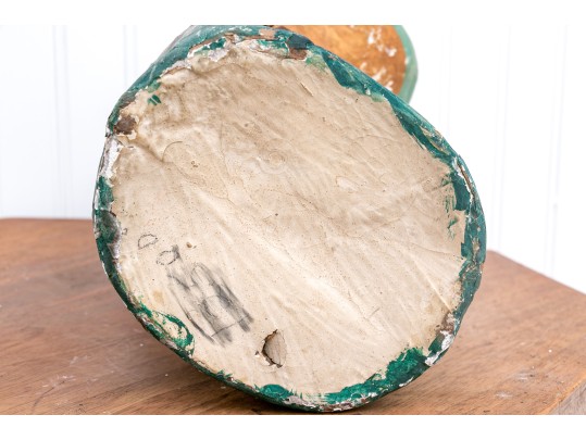 French Painted Papier-mache Milliner's Head, 1810  Painted Bust