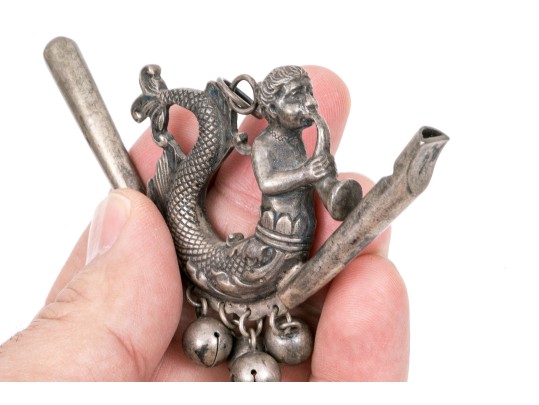 Sterling Mermaid Boatswain  Whistle