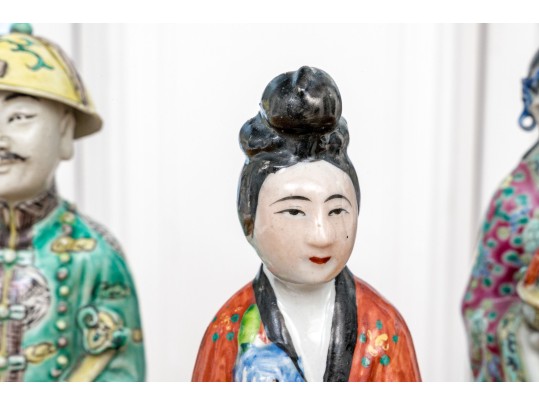 A Group Of Antique Asian Decorative Porcelain Figures