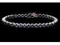 18K White Gold And Sapphire Line Bracelet