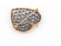 14K And Blue Spinel Set Heart Pendant / Brooch