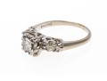 Elegant 14K White Gold And Diamond Ring, Size 7.5+