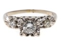 Elegant 14K White Gold And Diamond Ring, Size 7.5+
