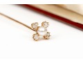 Vintage 18K Diamond And Cultured Pearl Stick Pin
