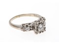 Elegant 14K White Gold And Diamond Ring, Size 7.5+
