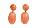 Elegant 14K And Coral Vintage Screw Back Earrings