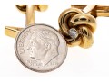 14k Yellow Gold Love Knot Cufflinks Set With Diamonds, 0.16 TCW