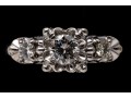 Elegant 14K White Gold And Diamond Ring, Size 7.5+