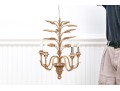Italian Gilt 5-light Gilt Metal/composite Wheat Sheaf Chandelier
