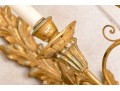 Pair Of Gilt Carved Italian Triple  Light Electrfied Wall Sconces