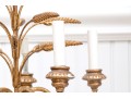 Italian Gilt 5-light Gilt Metal/composite Wheat Sheaf Chandelier